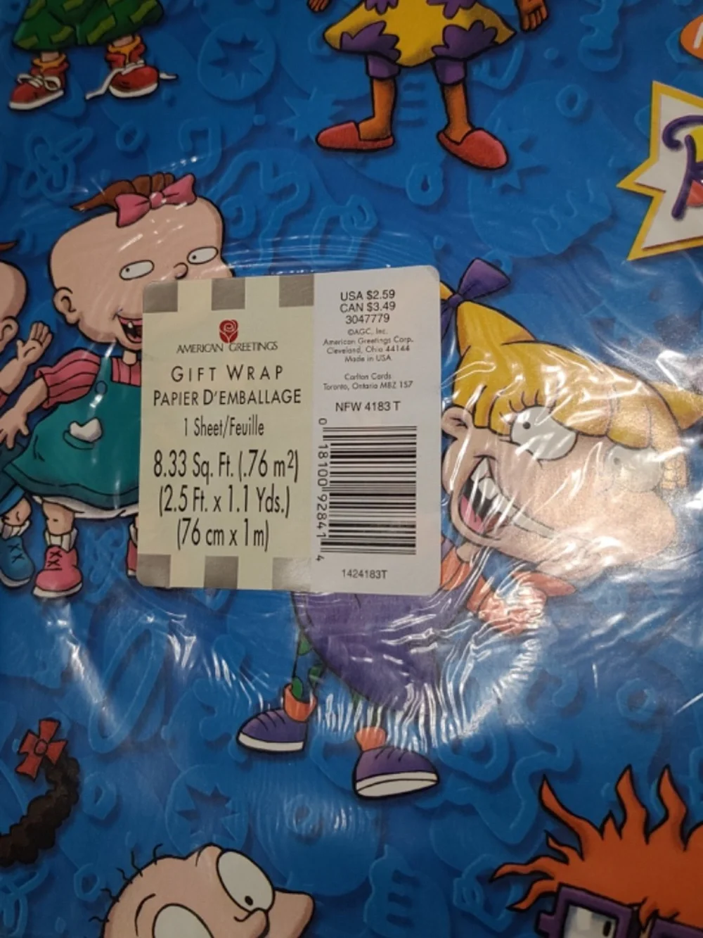 Vintage set of 4  Rugrats 1998 gift wrapping paper sheets NEW